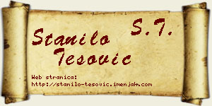 Stanilo Tešović vizit kartica